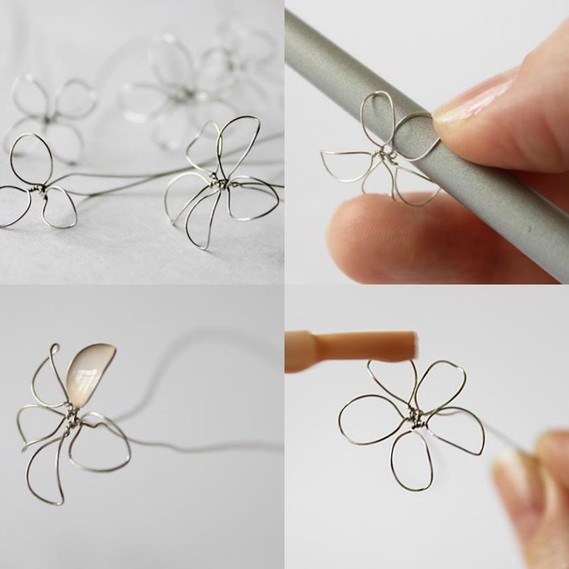 Juvelyriniai dirbiniai DIY gėlės iš vielos