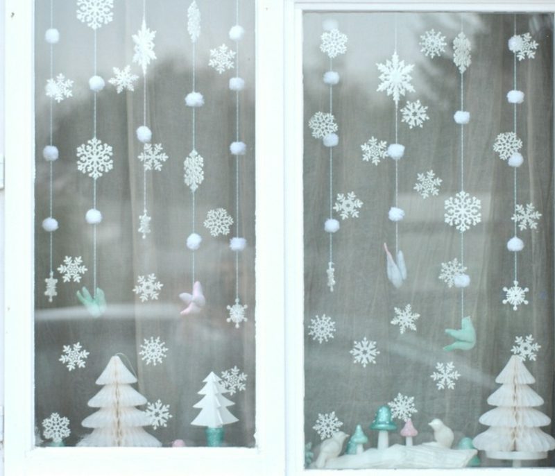 okúzľujúce okná obrázky pre vianočné snehové vločky urobil sami
