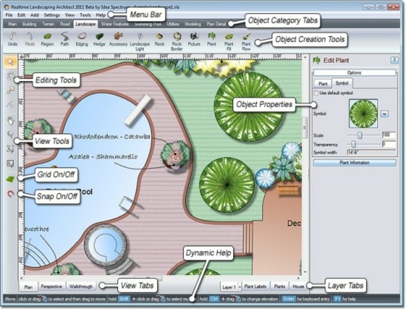 interfața planificatorului grădinii online