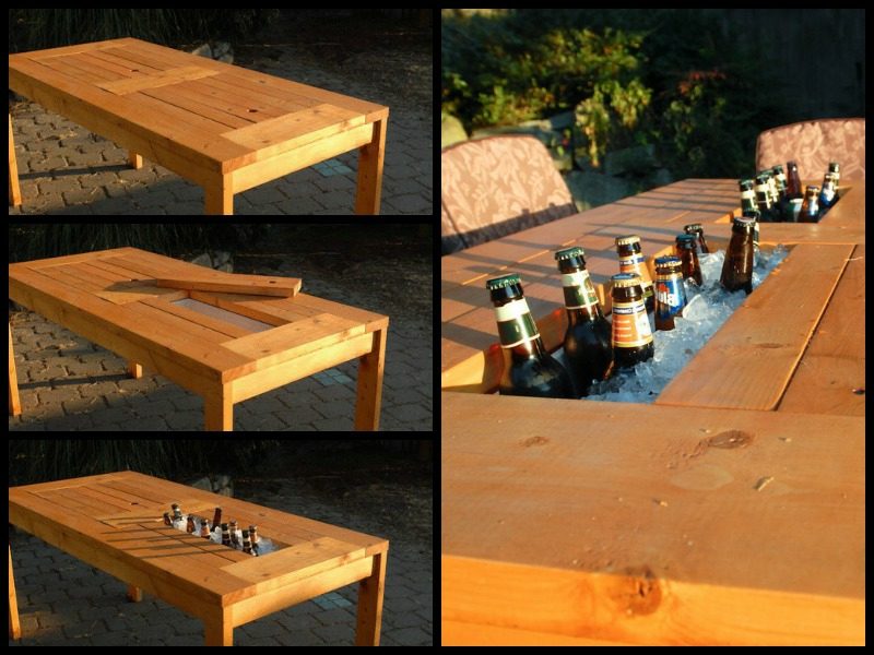 hage bord bygge deg uteplass bord med vin kjøler