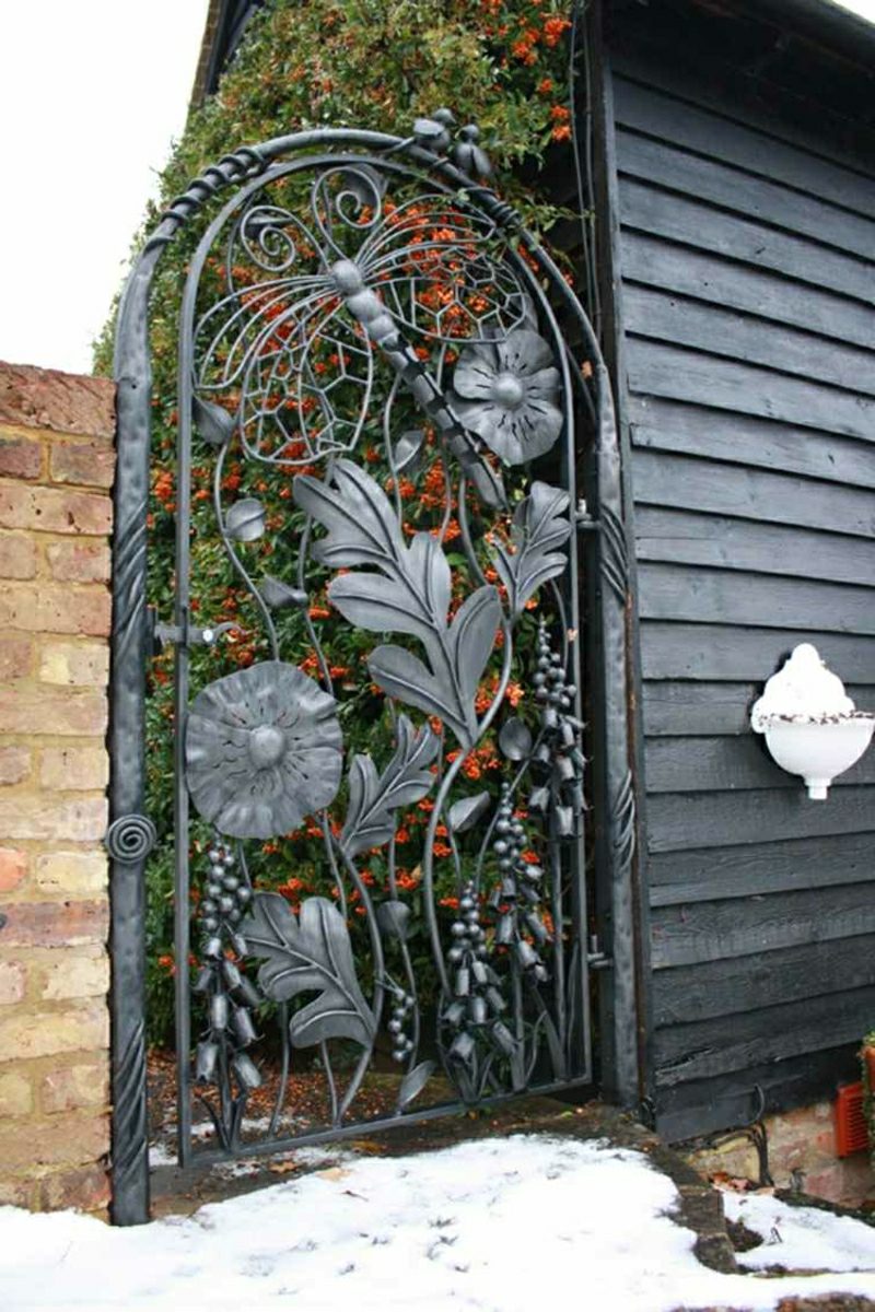 Kovové záhradné brány záhradné dvere kované železo čierne
