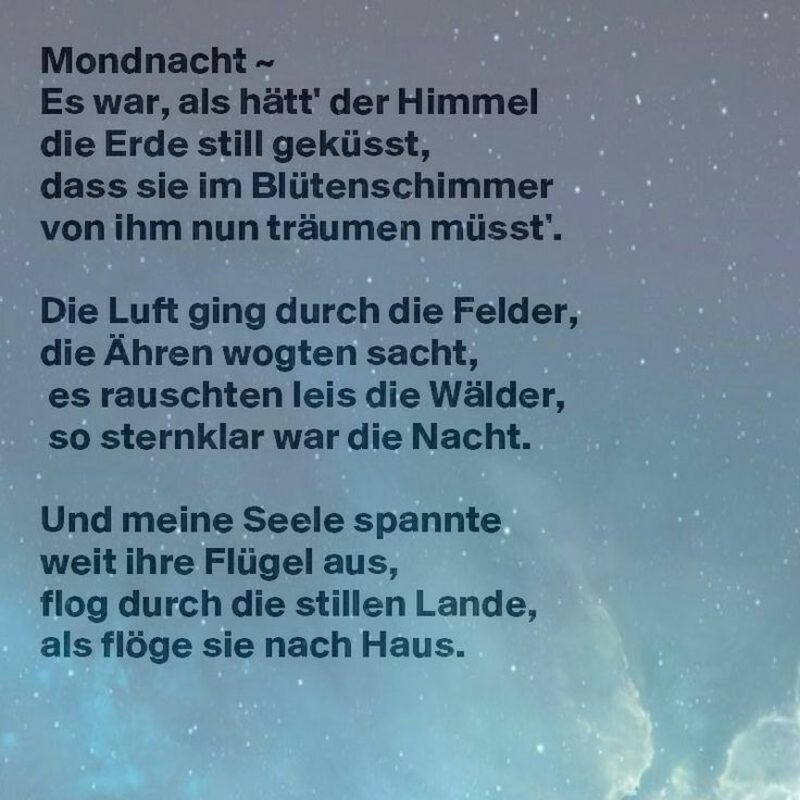 Poesianalyse Romantikk Poem Mondnacht Eichendorff