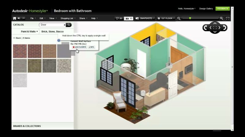 Možnosti rozhrania Interface Designer Homestyler