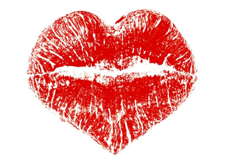 Poljubljanje tattoo rdečih ustnic obrazec obrazec predlogo