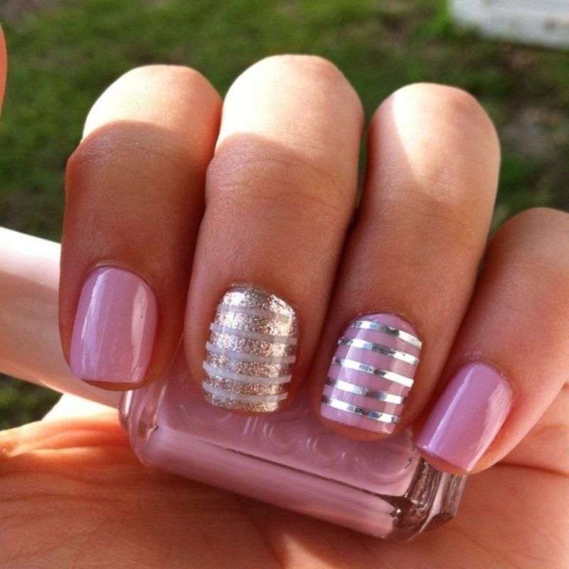rosa nagellack silver trim