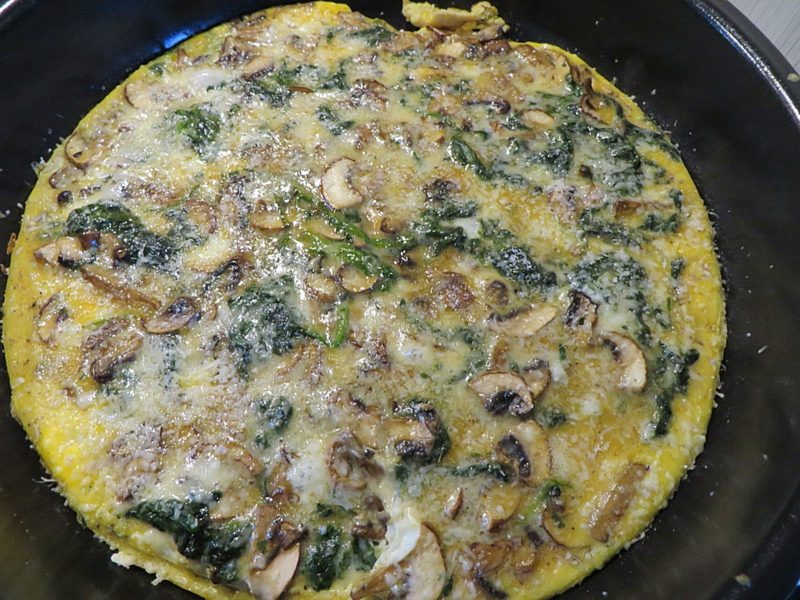 lågt carb middagspenat svamp omelett