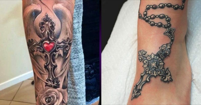 moderna tatueringar korsar stora designidéer