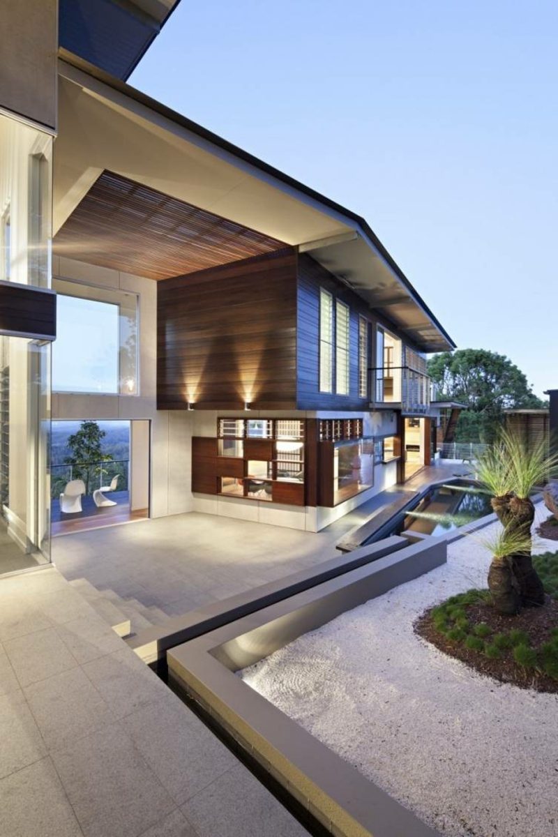 Designul terasei modern de design accent de iluminat fațadă