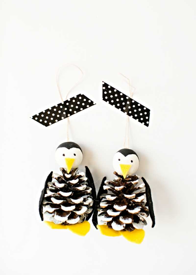 Tinker met pinecone pinguïns