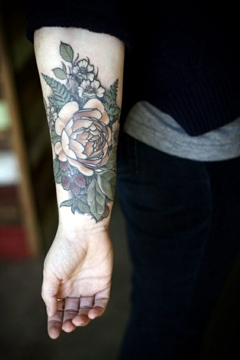 Realistisk design av en rose i hånden