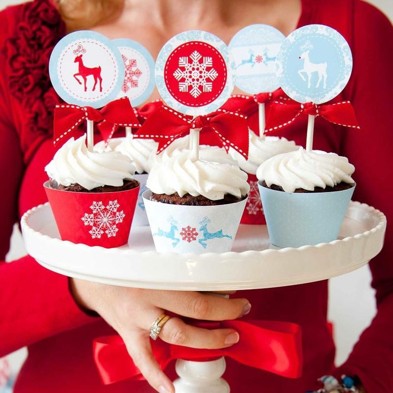 cool christmas cupcakes Božične ideje dekorativne oznake cupcakes