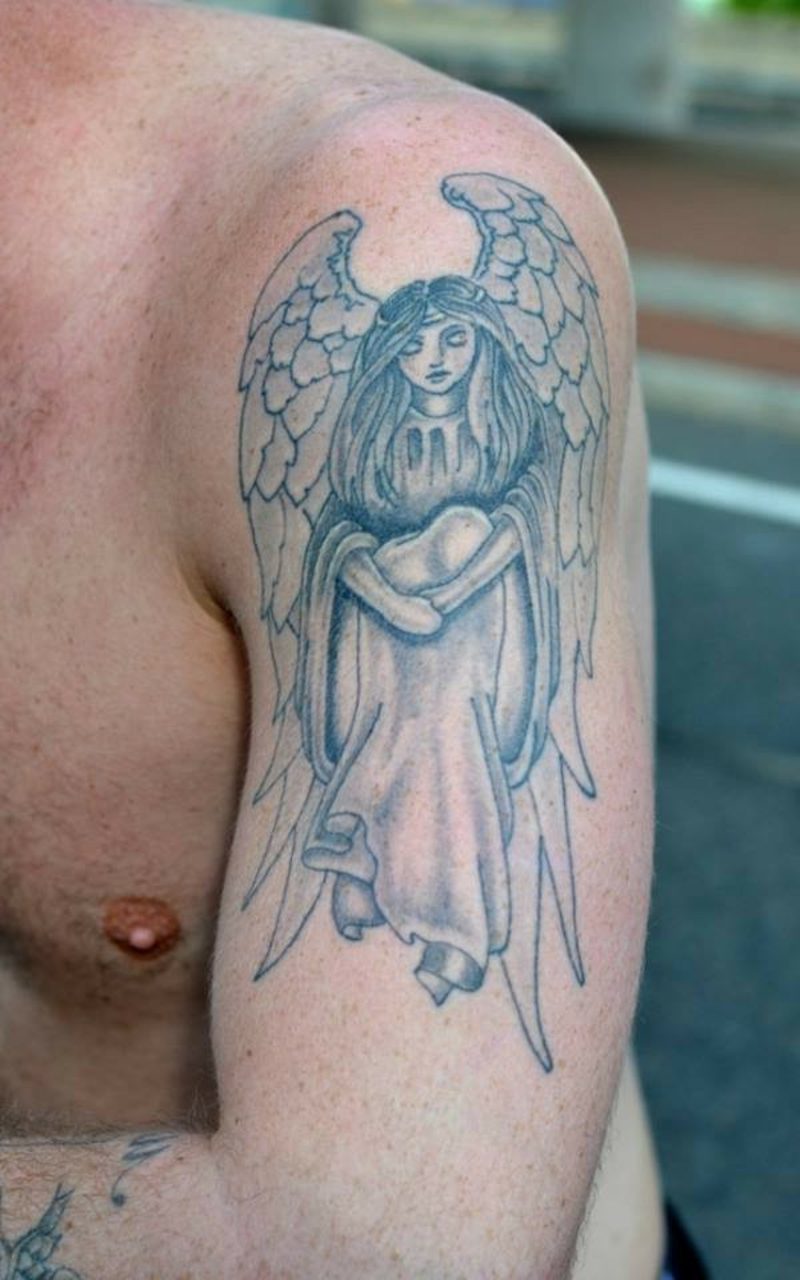 engel tatovering arm tatovering engel