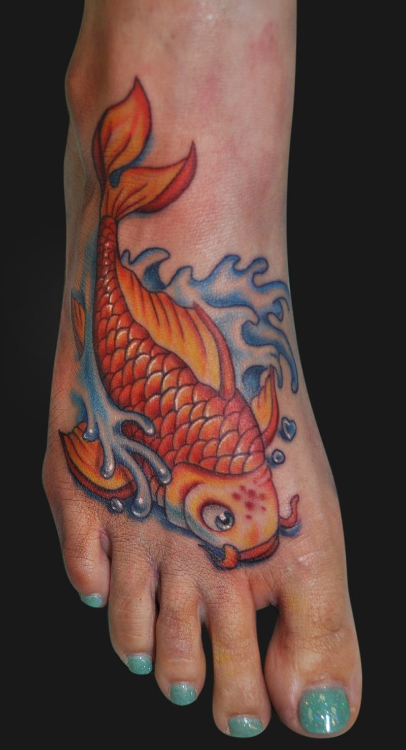 riba tattoo umetnost za nogo