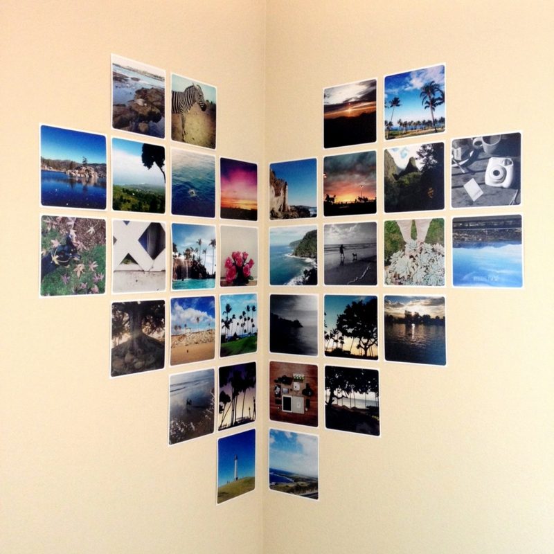 Foto vegg hjerteformet collage hjørne veggen