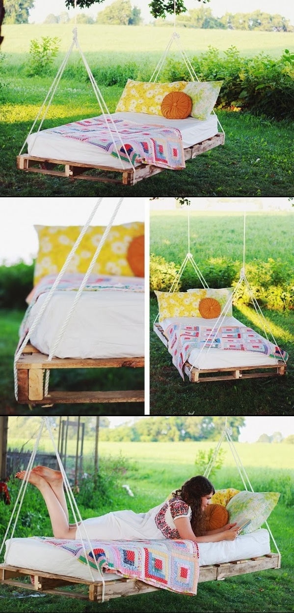 Bygg en hängande säng på pallar själv - DIY instruktioner