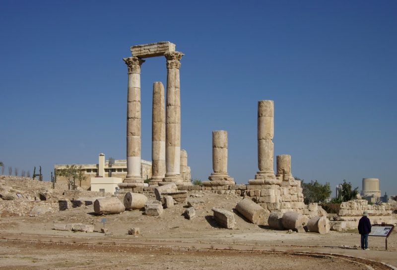hlavné mesto jordan amman hercules chrám na kopci citadela