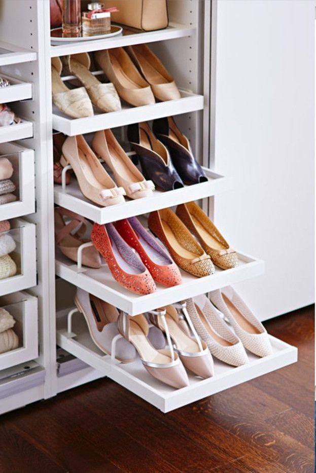 Ikea almari pakaian: lebih banyak ruang untuk kasut