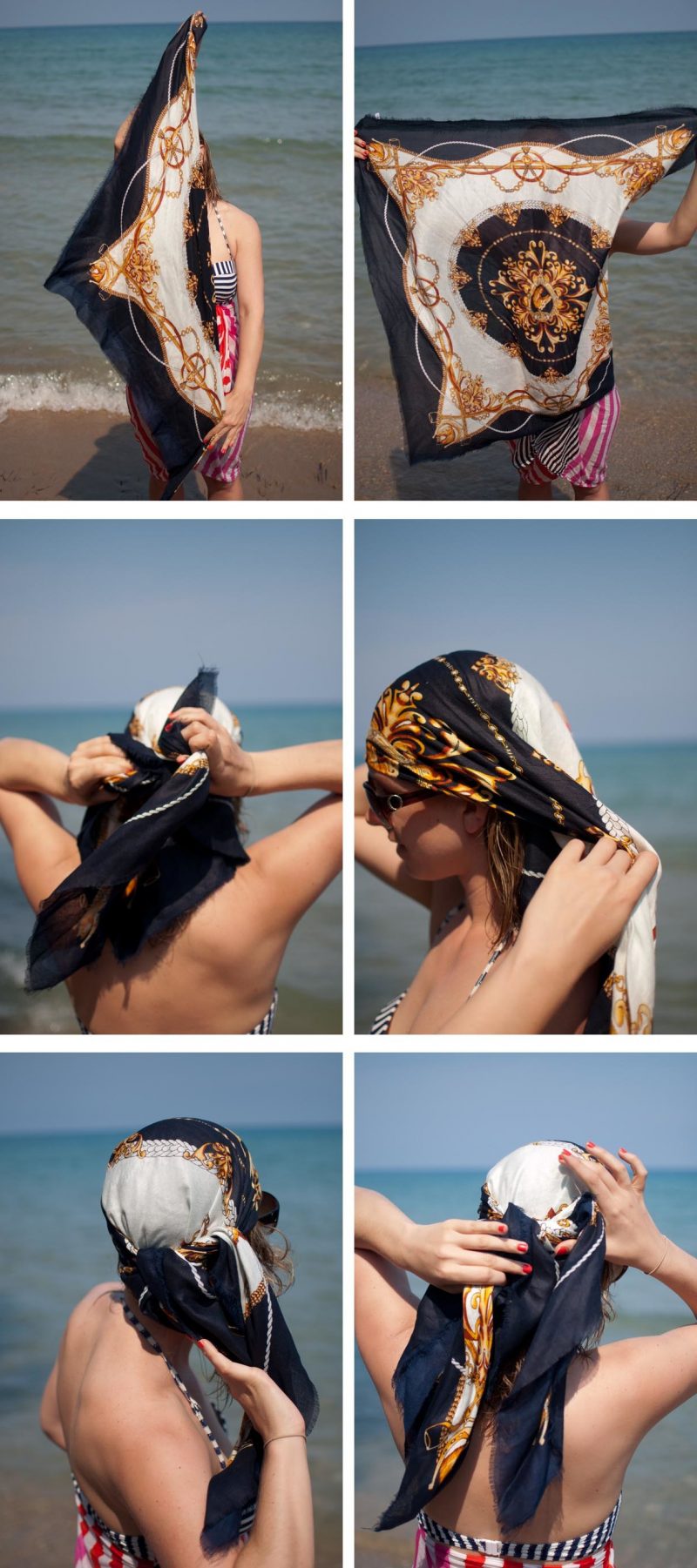 Headscarf 넥타이 여름 옷