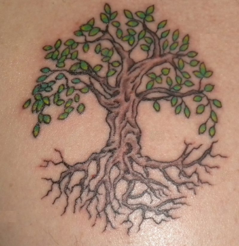 Tatuaggio Albero della vita con verde