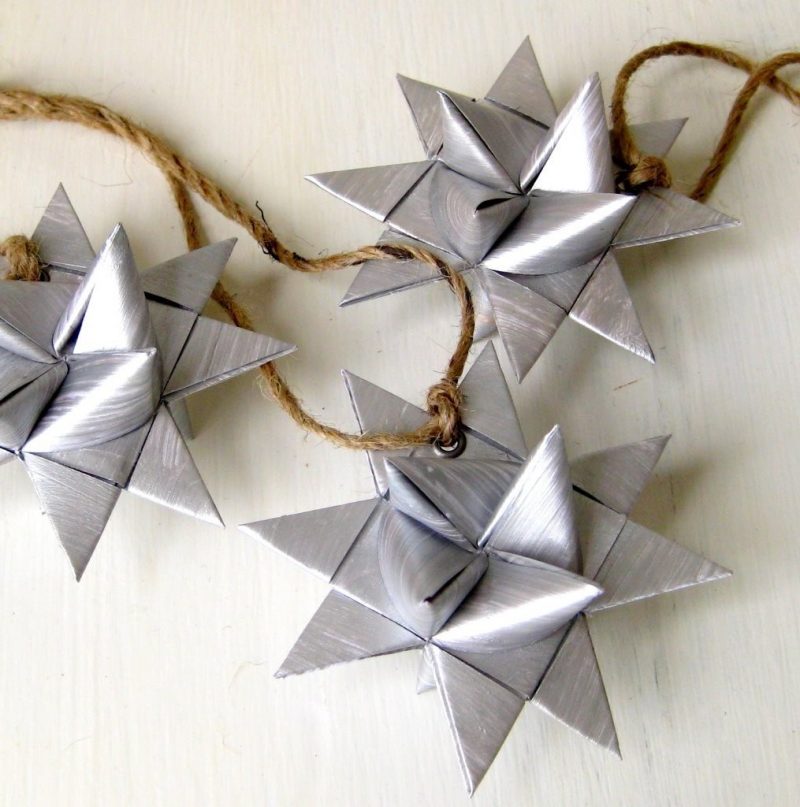 origami stjerner sølv