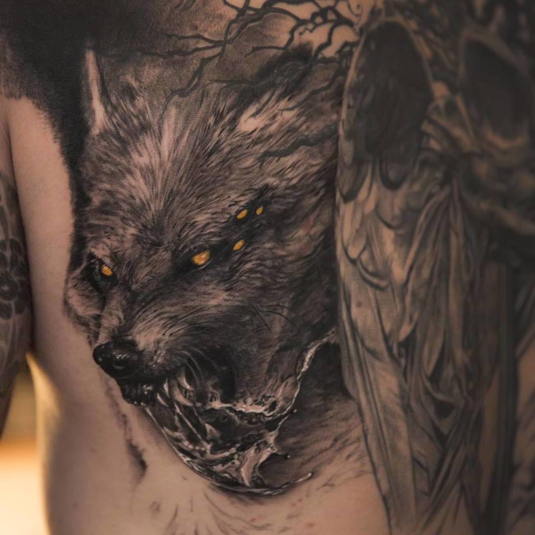 Odin's Wolves Tattoo uit de Noorse mythologie
