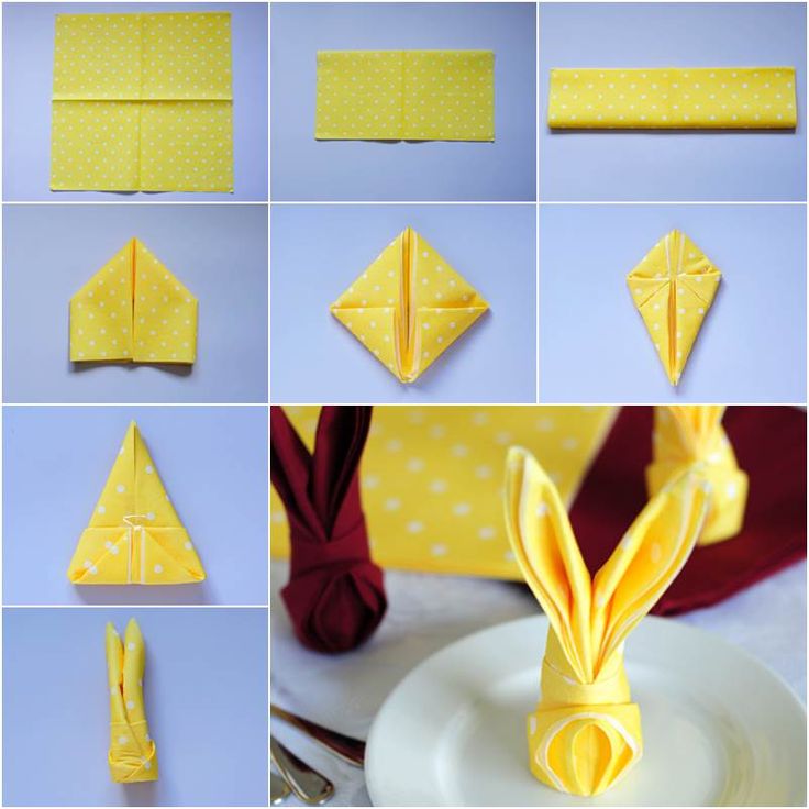 Diy gula servetter vikar instruktioner för påskkanin