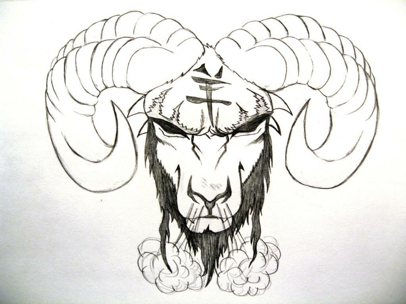 zodiac tattoo-zwart Ram van de dierenriem tattoo ontwerp
