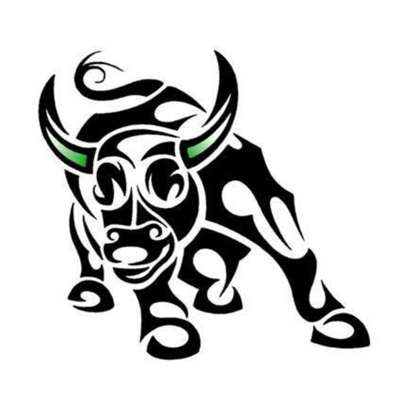 tattoo Tribal Taurus Bull met groene hoorns Tattoo