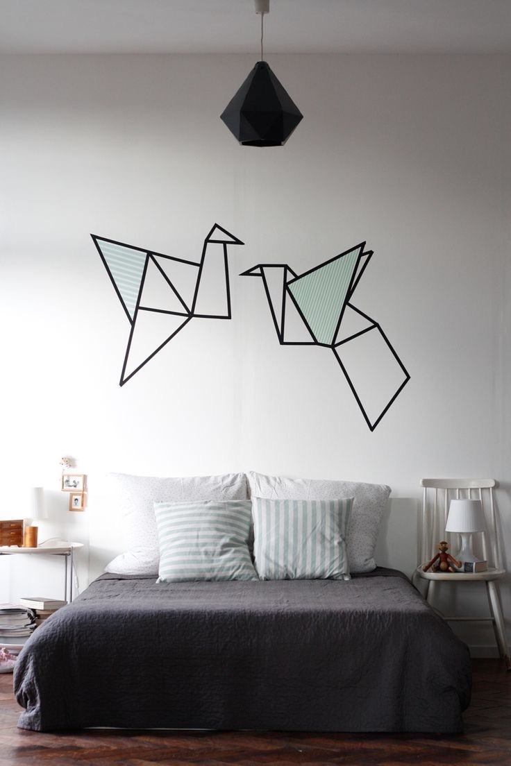 벽을 만들다 washi tape DIY 벽면 디자인 스스로 침실 아이디어 만들기