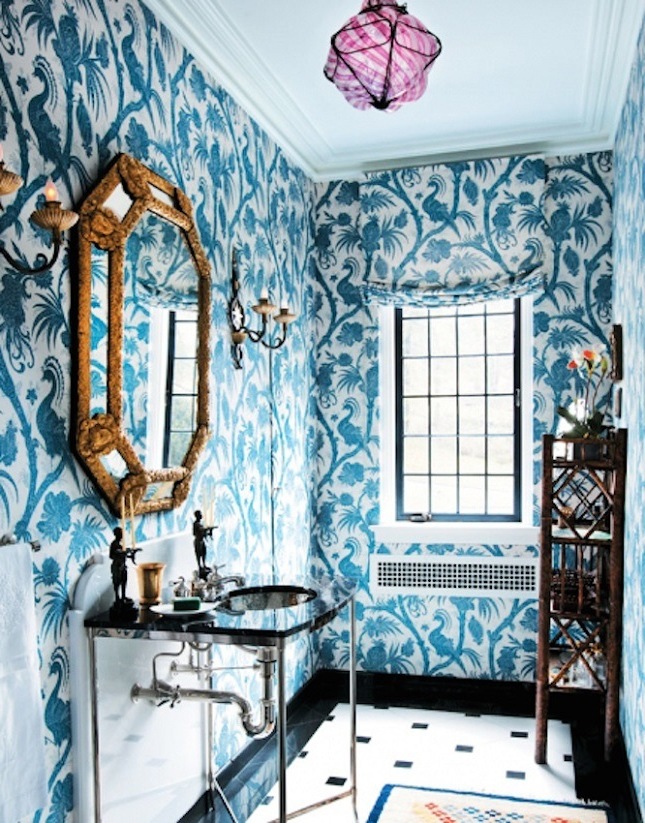 perete mural color navy albastru idei de baie de lux moderne idei de baie