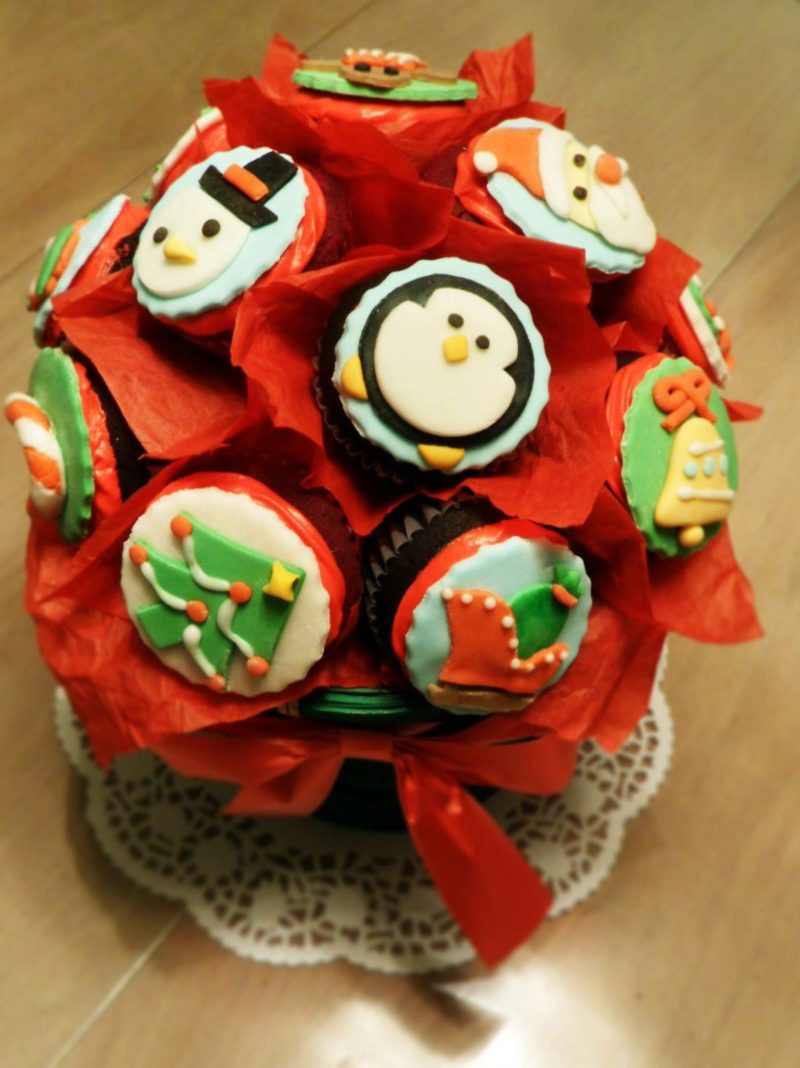 božična božična cupcakes bouquet cupcakes
