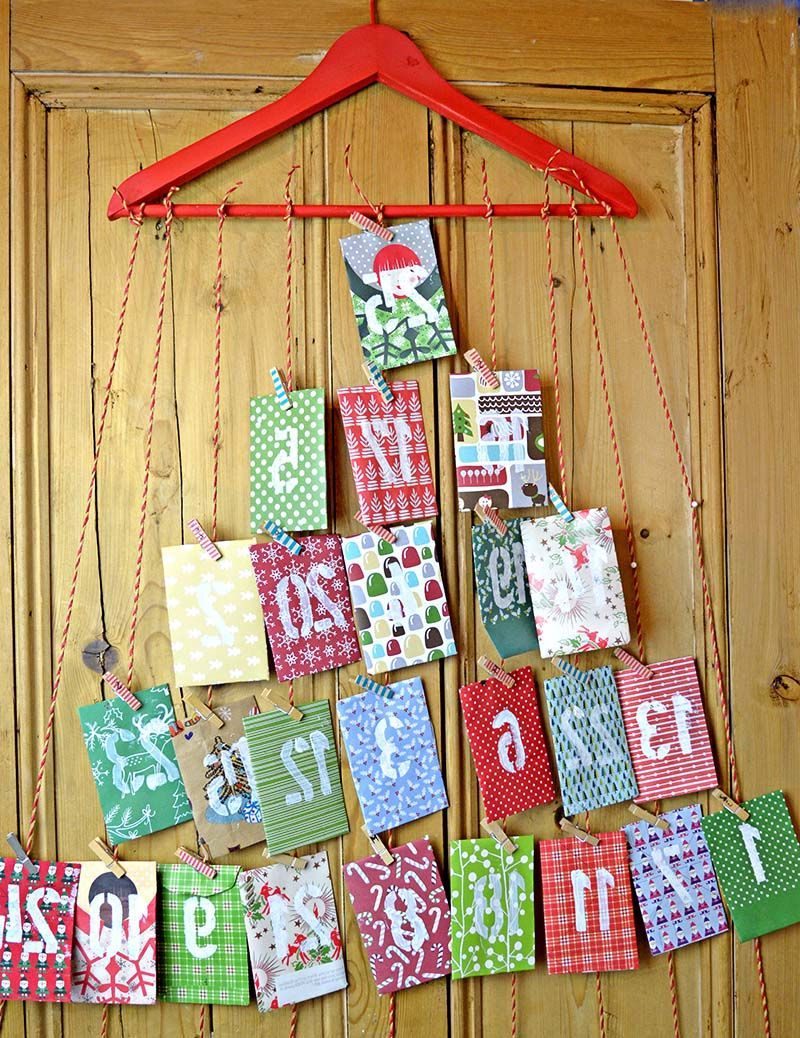 Motif Krismas untuk mencetak kalendar kedatangan DIY