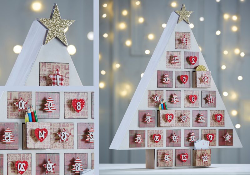 Motif Krismas untuk mencetak kalendar kedatangan DIY